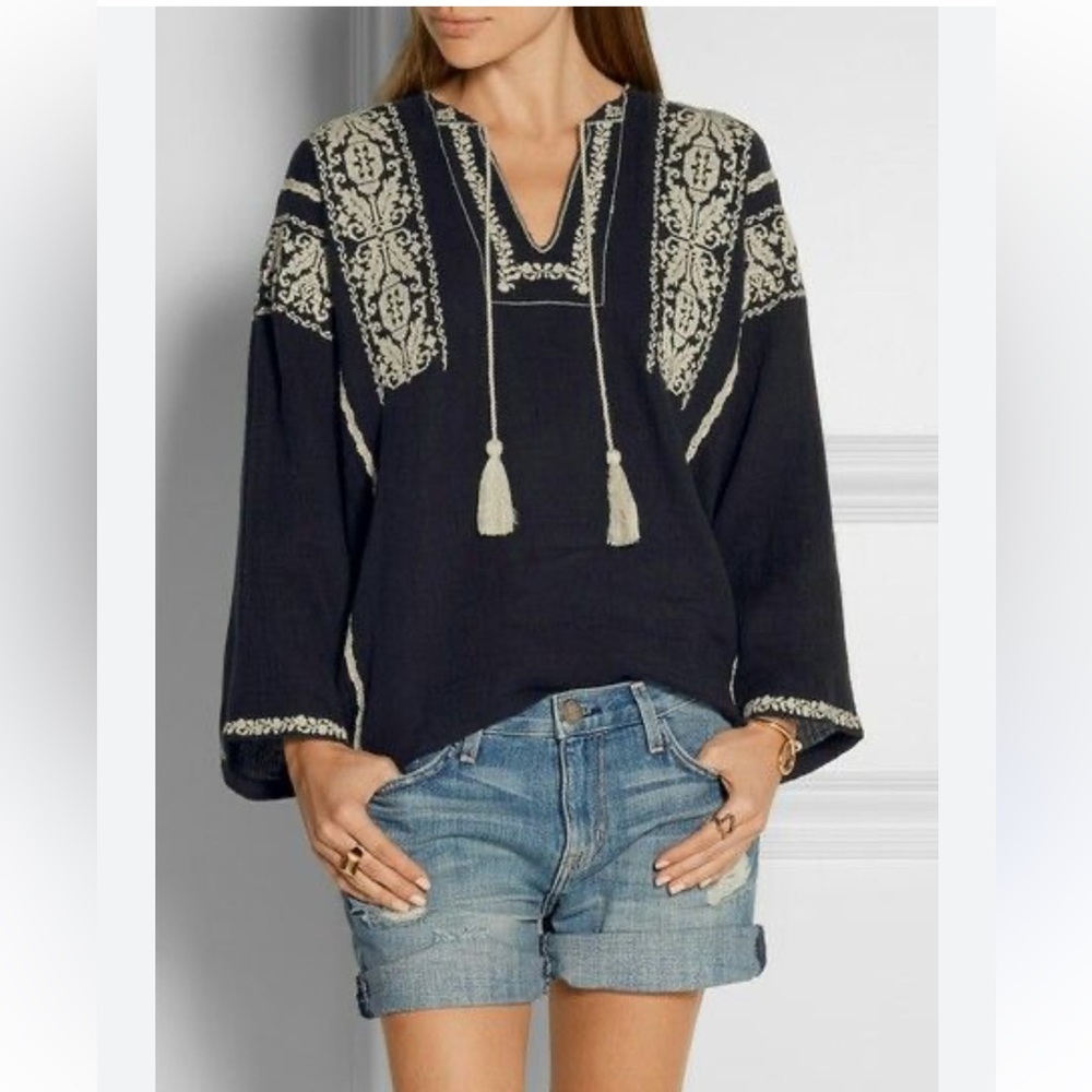 Beautiful new with tags Isabel Marant bohemian top.navy and white. Size small